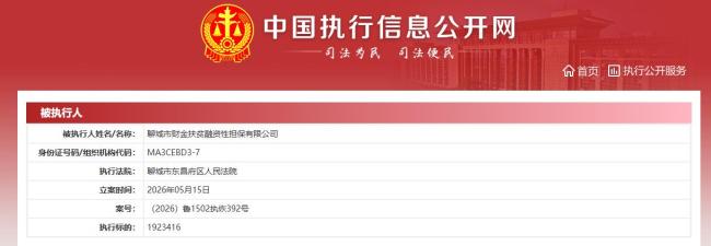 聊城市财金农业服务有限公司年内两度成被执行人,执行标的总额超260万元