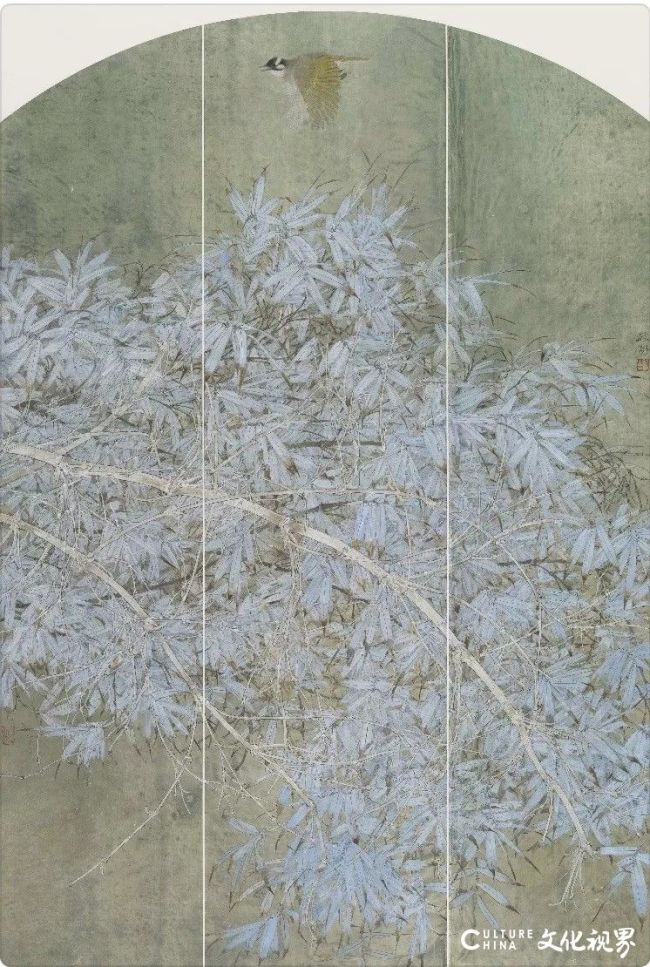 ⽅政和 中国画《一任秋声拂云枝》163x110cm.jpg