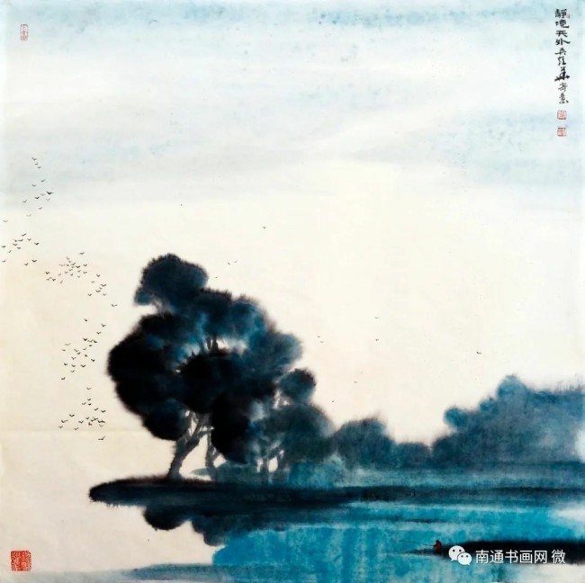 吴耀华山水画丨水墨淋漓青绿娇,江南风华诗意浓