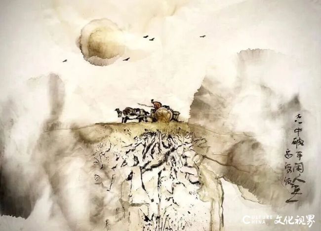 岳海波 | 偏锋拓画境,天痕见本心