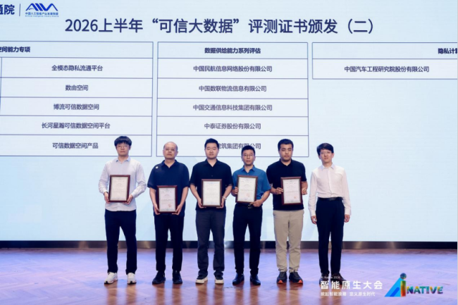 中泰证券成为国内首家通过信通院高质量数据集质量评估的券商