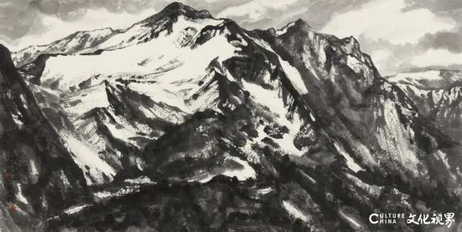 岳黔山·《大雪山》| 笔墨雄浑沉厚，于画纸间铺展出雪域苍茫壮阔的大气之美