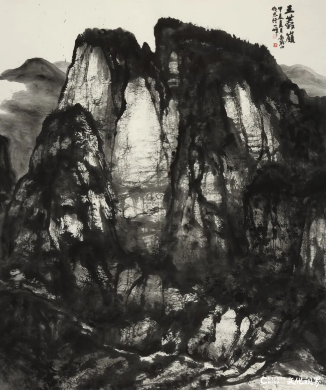 岳黔山·《王莽岭》| 用极简构图、酣畅笔墨和精妙留白,勾勒出太行山脉的雄浑气象