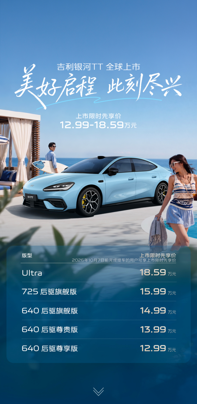 吉利银河TT全球上市！限时先享价12.99万元起