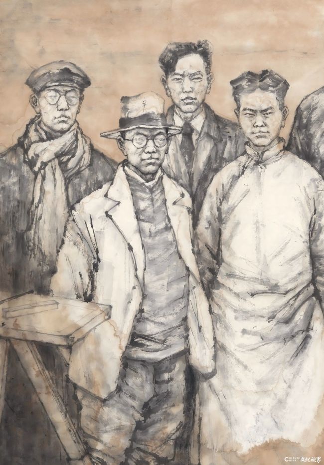 20260929130938708917.jpg A03《龙山辉煌——致敬城子崖遗址的发掘者》218X254cm 局部之二.jpg
