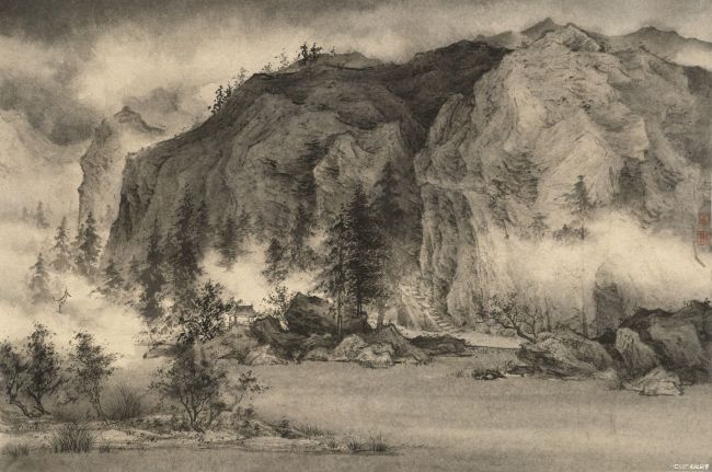 李杨 《缙云小赤壁》 46×69cm 国画 2022年.jpg