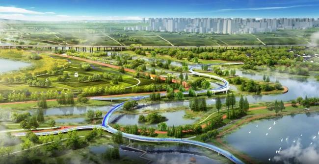 全长7公里无障碍通行 连接多个景观生态节点 西安高新区加快推进沣潏步行桥建设施工