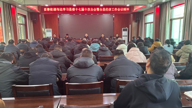 眉县首善街道传达学习县委十七届十次全会暨全县经济工作精神