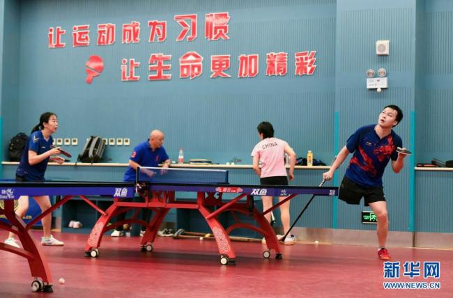 中国残疾人乒乓球队备战东京残奥会 