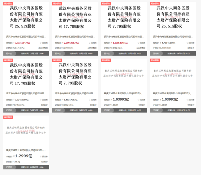 亚太财险51%股权，法拍中止