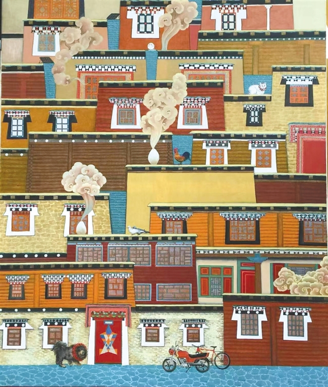 西藏美术家拉巴次仁： 扎根雪域高原 绘就多彩画卷