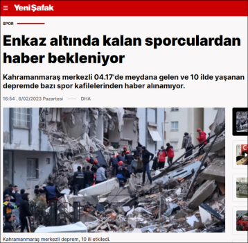 土耳其大批运动员被埋废墟，球队主教练哭泣求援
