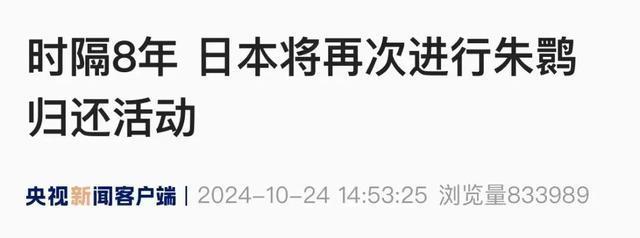 日本将把16只朱鹮归还中国 时隔8年再续友好篇章