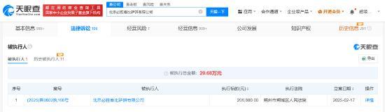 北京必胜客被强制执行20.68万