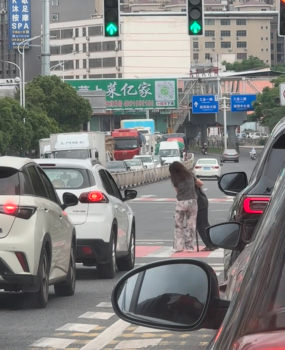 女子扶老人过马路车辆让行 温暖一幕感动网友