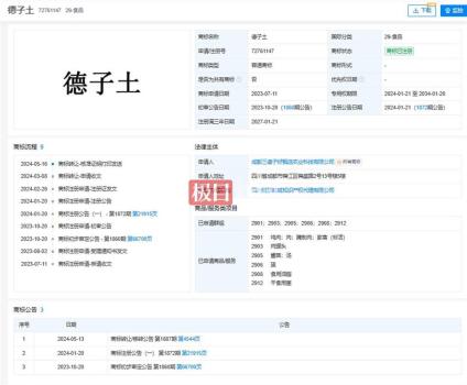 德子土商標(biāo)顯示已注冊 商標(biāo)爭議引發(fā)關(guān)注