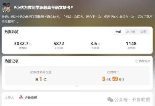 山东少年高考路上因救人缺考 善举赢得人生满分