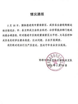 邯鄲通報3地涉生豬問題 嚴(yán)查違法行為