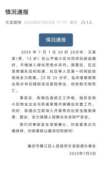 重慶13歲男孩墜井身亡 官方通報 捉迷藏意外引發(fā)悲劇