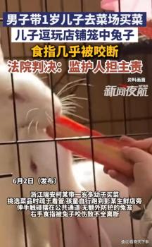 兔子咬傷孩子手指店家被索賠 家長主責(zé)引發(fā)討論