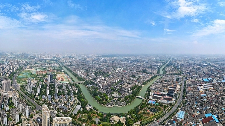 Yangzhou, la zona urbana collegata dall’antico canale
