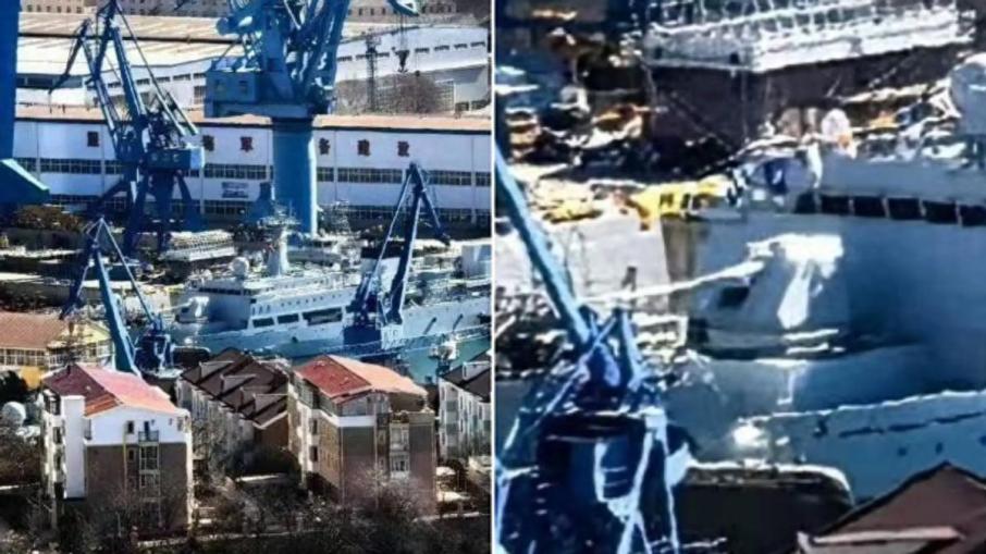 中国新型155毫米舰炮上舰测试